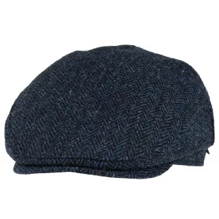 Eero Gen Harris Tweed Herringbone Flat Cap