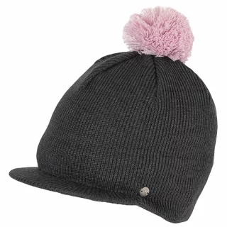 grå med rosa pompom